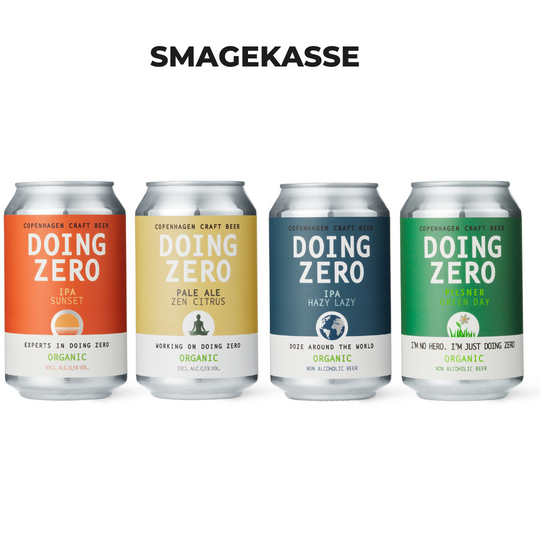 SMAGEKASSE 12 STK x 33 CL - MED ALLE 4 DOING ZERO VARIANTER