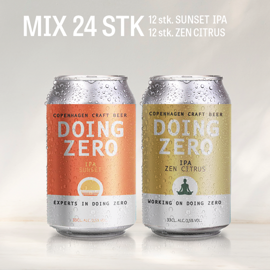 Mix - 24x33cl. 12 stk. Doing Zero Zen Citrus & 12 stk. Doing Zero Sunset IPA