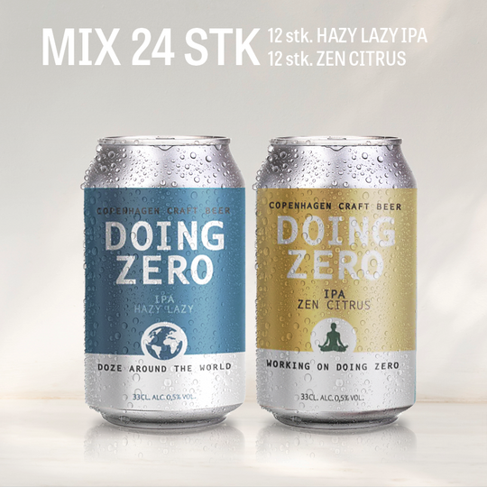 Mix - 24x33cl. 12 stk. Doing Zero Hazy Lazy IPA & 12 stk. Doing Zero Zen Citrus