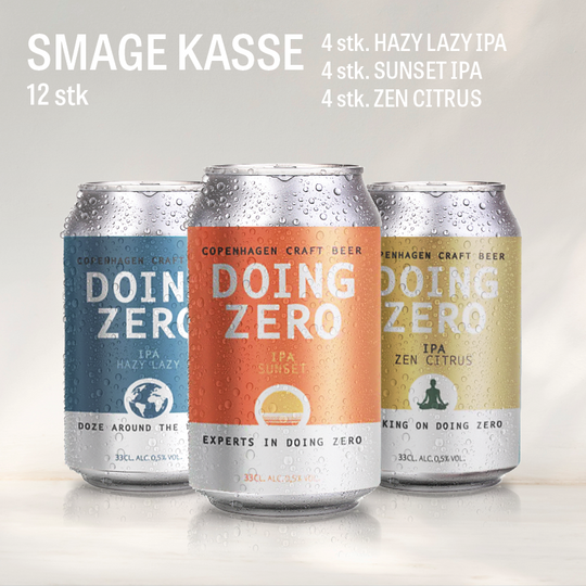 Smage kasse 12x33cl. 4 stk. Hazy Lazy, 4 stk. Sunset & 4 stk. Zen Citrus